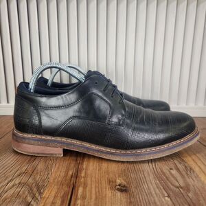 Freeman Hayden Dress Shoes Mens Size 8W Wide Black Leather Oxfords Derbys Preppy